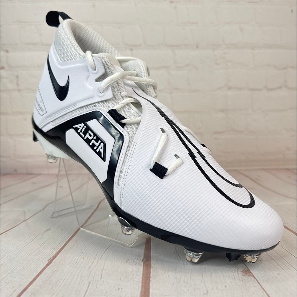 Nike Alpha Menace Pro 3 Detach White Black Footballs Cleats Size 12 (DH3293-100)